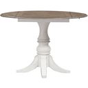 The appearance of Magnolia Manor Round Drop Leaf Dining Table designed by Liberty in the traditional interior design. This antique white piece of furniture was selected by 1StopBedrooms from Magnolia Manor Collection to add a touch of cosiness and style into your home. Sku: 244-T4444. Table Top Shape: Round. Material: Rubberwood. Size: 44".