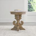 The appearance of Magnolia Manor Round End Table In Weathered Bisque designed by Liberty in the traditional interior design. This bisque piece of furniture  was selected by 1StopBedrooms from Magnolia Manor Collection to add a touch of cosiness and style into your home. Sku: 244N-OT1022. Material: Poplar.