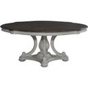 The appearance of Magnolia Manor Round Table Set In Antique White and Weathered Bark designed by Liberty in the traditional interior design. This antique white piece of furniture was selected by 1StopBedrooms from Magnolia Manor Collection to add a touch of cosiness and style into your home. Sku: 244-P7272;244-T7272. Table Top Shape: Round. Material: Rubberwood. Size: 72".