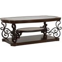 The appearance of Laney Coffee Table Deep Merlot and Clear designed by Coaster in the traditional interior design. This dark merlot piece of furniture  was selected by 1StopBedrooms from Laney Collection to add a touch of cosiness and style into your home. Sku: 702448. Material: Metal.