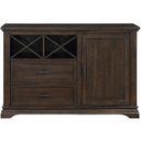 The appearance of Makah Dark Brown Natural Tone Server designed by Homelegance in the transitional interior design. This brown piece of furniture was selected by 1StopBedrooms from Makah Collection to add a touch of cosiness and style into your home. Sku: 5496-40. Material: Wood.