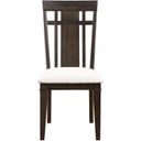 The appearance of Makah Dark Brown Natural Tone Side Chair Set of 2 designed by Homelegance in the transitional interior design. This brown piece of furniture was selected by 1StopBedrooms from Makah Collection to add a touch of cosiness and style into your home. Sku: 5496S. Material: Wood.