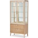 The appearance of Malibu Crest Display Cabinet In Chardonnay designed by Michael Amini in the transitional interior design. This chardonnay piece of furniture  was selected by 1StopBedrooms from Malibu Crest Collection to add a touch of cosiness and style into your home. Sku: N9007209T-822;N9007209B-131. Material: Glass.