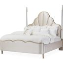 Malibu Crest Eastern King Scalloped Poster Bed In Chardonnay