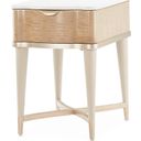The appearance of Malibu Crest End Table In Blush designed by Michael Amini in the transitional interior design. This chardonnay piece of furniture was selected by 1StopBedrooms from Malibu Crest Collection to add a touch of cosiness and style into your home. Sku: N9007202-131. Material: Marble.