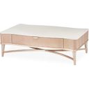 The appearance of Malibu Crest Rectangular Cocktail Table In Blush designed by Michael Amini in the transitional interior design. This chardonnay piece of furniture was selected by 1StopBedrooms from Malibu Crest Collection to add a touch of cosiness and style into your home. Sku: N9007201-131. Material: Marble.