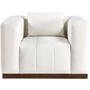 The appearance of Mallina Vegan Leather Chair In Cream and Dark Brown Walnut designed by Meridian in the modern / contemporary interior design. This cream and dark brown walnut piece of furniture was selected by 1StopBedrooms from Mallina Collection to add a touch of cosiness and style into your home. Sku: 44098Cream-C. Material: Vegan Leather.