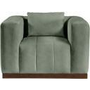 The appearance of Mallina Vegan Leather Chair In Green and Dark Brown Walnut designed by Meridian in the modern / contemporary interior design. This green and dark brown walnut piece of furniture  was selected by 1StopBedrooms from Mallina Collection to add a touch of cosiness and style into your home. Sku: 44098Green-C. Material: Vegan Leather.