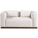 The appearance of Mallina Vegan Leather Loveseat In Cream and Dark Brown Walnut designed by Meridian in the modern / contemporary interior design. This cream and dark brown walnut piece of furniture was selected by 1StopBedrooms from Mallina Collection to add a touch of cosiness and style into your home. Sku: 44098Cream-L. Material: Vegan Leather.
