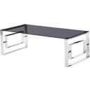 The appearance of Mallory Stainless Steel And Smoked Glass Coffee Table In Silver designed by Best Master Furniture in the modern / contemporary interior design. This silver piece of furniture  was selected by 1StopBedrooms from Mallory Collection to add a touch of cosiness and style into your home. Sku: E28SC. Material: Glass.