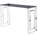 The appearance of Mallory Stainless Steel And Smoked Glass Console Table In Silver designed by Best Master Furniture in the modern / contemporary interior design. This silver piece of furniture  was selected by 1StopBedrooms from Mallory Collection to add a touch of cosiness and style into your home. Sku: E28SS. Material: Glass.