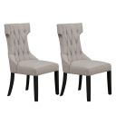 Manchester Upholstered Side Chairs Set of 2 In Light Grey and Vintage Black
