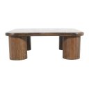 Mandara 44 Inch Square Solid Wood Coffee Table In Dark Brown