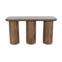 Mandara 54 Inch Solid Wood Pillar Sofa Console Table In Dark Brown
