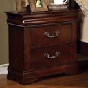 The appearance of Mandura Night Stand In Cherry designed by Furniture of America in the traditional interior design. This cherry piece of furniture  was selected by 1StopBedrooms from Mandura Collection to add a touch of cosiness and style into your home. Sku: CM7260N. Material: Wood.