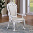 The appearance of Manzanita Arm Chair Set of 2 In White designed by Furniture of America in the traditional interior design. This white piece of furniture was selected by 1StopBedrooms from Manzanita Collection to add a touch of cosiness and style into your home. Sku: FM3261WH-AC-2PK. Material: Leather.