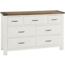 The appearance of Maple Road 7 Drawer Triple Dresser In Soft White and Natural designed by Artisan & Post in the transitional interior design. This white and natural piece of furniture was selected by 1StopBedrooms from Maple Road Collection to add a touch of cosiness and style into your home. Sku: 116-003. Material: Wood.