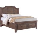 Maple Road Queen Scalloped Storage Bed In Maple Syrup