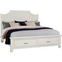 Maple Road Queen Scalloped Storage Bed In Soft White