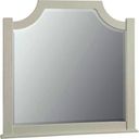 The appearance of Maple Road Scalloped Mirror In Soft White and Natural designed by Artisan & Post in the transitional interior design. This white and natural piece of furniture was selected by 1StopBedrooms from Maple Road Collection to add a touch of cosiness and style into your home. Sku: 116-447. Material: Wood.
