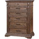 The appearance of Mar Vista Brushed Walnut Chest designed by New Classic in the transitional interior design. This brown piece of furniture was selected by 1StopBedrooms from Mar Vista Collection to add a touch of cosiness and style into your home. Sku: B658-070. Material: Wood.
