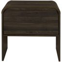 The appearance of Mara One Drawer End Table In Walnut designed by New Classic in the transitional interior design. This walnut piece of furniture  was selected by 1StopBedrooms from Mara Collection to add a touch of cosiness and style into your home. Sku: T3518W-20. Material: Wood.