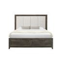 Mariah Queen Upholstered Bed In Dark Brown