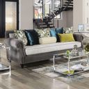 The appearance of Mariella Sofa In Grey designed by Furniture of America in the transitional interior design. This grey piece of furniture was selected by 1StopBedrooms from Mariella Collection to add a touch of cosiness and style into your home. Sku: SM2286-SF. Material: Wood.