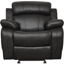 The appearance of Marille Glider Reclining Chair In Black designed by Homelegance in the transitional interior design. This black piece of furniture  was selected by 1StopBedrooms from Marille Collection to add a touch of cosiness and style into your home. Sku: 9724BLK-1. Material: Faux Leather.