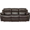 The appearance of Marille Dark Brown Double Reclining Sofa with Center Drop-Down designed by Homelegance in the modern / contemporary interior design. This brown piece of furniture  was selected by 1StopBedrooms from Marille Collection to add a touch of cosiness and style into your home. Sku: 9724BRW-3. Material: Bonded Leather. Key Features: Storage.