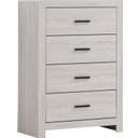 The appearance of Brantford 4-drawer Chest Coastal White designed by Coaster in the country / farmhouse interior design. This white piece of furniture was selected by 1StopBedrooms from Brantford Collection to add a touch of cosiness and style into your home. Sku: 207055. Material: Wood.