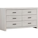 The appearance of Brantford 6-drawer Dresser Coastal White designed by Coaster in the country / farmhouse interior design. This white piece of furniture was selected by 1StopBedrooms from Brantford Collection to add a touch of cosiness and style into your home. Sku: 207053. Material: Wood.
