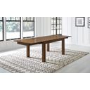 The appearance of Mariposa 100" Rustic Whiskey Extendable Leg Dining Table designed by A-America in the transitional interior design. This whiskey piece of furniture was selected by 1StopBedrooms from Mariposa Collection to add a touch of cosiness and style into your home. Sku: MRPRW6201. Table Top Shape: Rectangular. Material: Rubberwood. Size: 100" x 38".