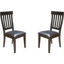 The appearance of Mariposa Black Slat Back Upholstered Side Chair Set of 2 designed by A-America in the transitional interior design. This black piece of furniture was selected by 1StopBedrooms from Mariposa Collection to add a touch of cosiness and style into your home. Sku: MRPWG2652. Material: Rubberwood.