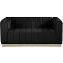 Marlon Velvet Loveseat In Black