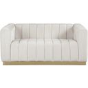 Marlon Velvet Loveseat In Cream