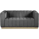 Marlon Velvet Loveseat In Grey
