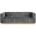 Marlon Velvet Sofa In Grey