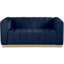Marlon Velvet Loveseat In Navy