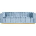 The appearance of Marlon Velvet Sofa In Sky Blue designed by Meridian in the modern / contemporary interior design. This sky blue piece of furniture  was selected by 1StopBedrooms from Marlon Collection to add a touch of cosiness and style into your home. Sku: 603SkyBlu-S. Material: Velvet.