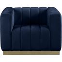 Marlon Velvet Chair In Navy