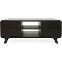 Marlowe 48 Inch Curved Coffee Table with Storage Drawers In Dark Brown