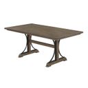 Martha 72 x 39 Inch Dining Table with Distressed Top In Brown Oak Mdf Wood