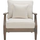 The appearance of Martinique Wood Patio Armchair In Light Grey and Beige designed by Safavieh Couture in the modern / contemporary interior design. This light grey and beige piece of furniture  was selected by 1StopBedrooms from Martinique Collection to add a touch of cosiness and style into your home. Sku: CPT1011C. Material: Wood.