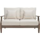 The appearance of Martinique Wood Patio Loveseat In Light Grey and Beige designed by Safavieh Couture in the modern / contemporary interior design. This light grey and beige piece of furniture  was selected by 1StopBedrooms from Martinique Collection to add a touch of cosiness and style into your home. Sku: CPT1012C. Material: Wood.