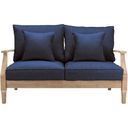 The appearance of Martinique Wood Patio Loveseat In Natural and Navy designed by Safavieh Couture in the modern / contemporary interior design. This navy piece of furniture was selected by 1StopBedrooms from Martinique Collection to add a touch of cosiness and style into your home. Sku: CPT1012D. Material: Wood.