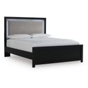 Marzoni Queen Upholstered Panel Bed In Black