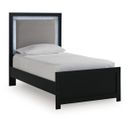 Marzoni Twin Upholstered Panel Bed In Black