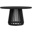 The appearance of Mateo Round Dining Table In Black designed by Bassett Mirror Company in the modern / contemporary interior design. This black piece of furniture was selected by 1StopBedrooms from Mateo Collection to add a touch of cosiness and style into your home. Sku: 8340-DR-700B;8340-DR-700T. Table Top Shape: Round. Material: Wood. Size: 54".