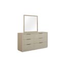 The appearance of Matrix 6 Drawer Dresser in Cerused Linen designed by FD Home in the modern / contemporary interior design. This cerused linen piece of furniture  was selected by 1StopBedrooms from Matrix Collection to add a touch of cosiness and style into your home. Sku: 7218-05. Material: Poplar Solid.